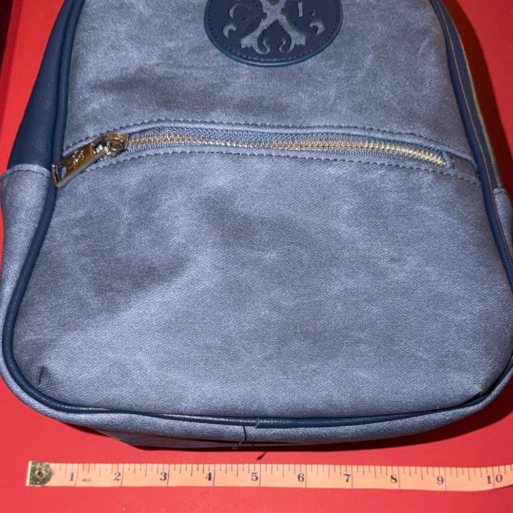 CXL by Christian Lacroix Indigo Denim Mini Backpack with Embroidered Logo